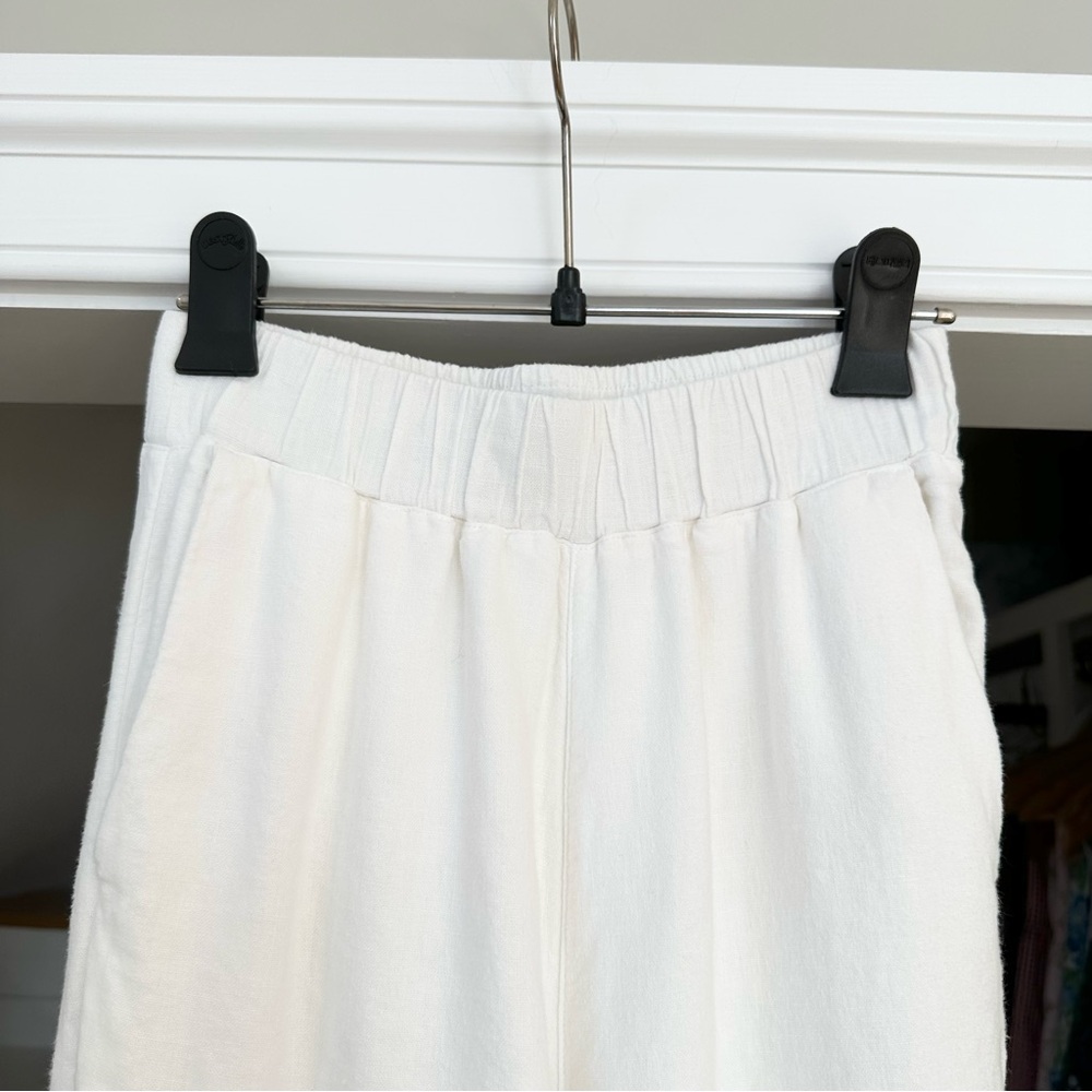 Linen Blend Elastic Waist Pants - Picture 2 of 6